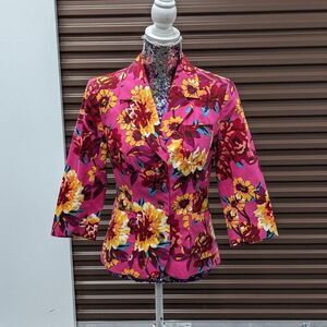 Isaac Mizrahi for Target Size 10 Floral Blazer w Pockets